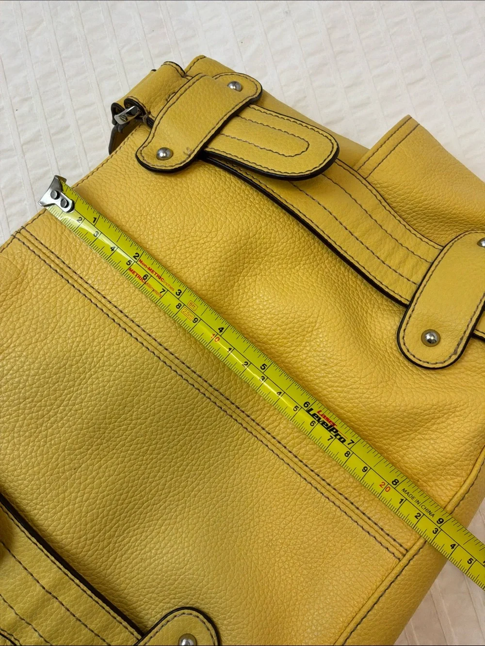 Tignanello Yellow Leather Hand Bag